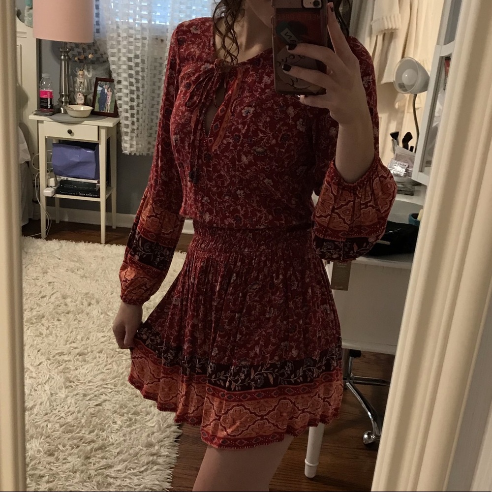 Boho red dress - American Eagle